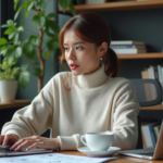 Gestion de base de données Web : enjeux, avantages et principes fondamentaux Jeune femme au bureau examinant un diagramme de base de donnees