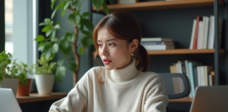 Gestion de base de données Web : enjeux, avantages et principes fondamentaux Jeune femme au bureau examinant un diagramme de base de donnees