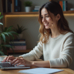 SSL : fonctionnement et avantages du protocole de sécurisation des sites web Jeune femme vérifiant la sécurité du site web sur son ordinateur