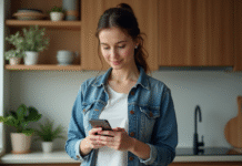 Protéger téléphone gratuitement : astuces et solutions efficaces pour sa sécurité Jeune femme en intérieur utilisant la reconnaissance digitale sur son smartphone