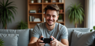 Tout savoir sur le pad : définition et utilisation Jeune homme jouant aux jeux vidéo sur un canapé