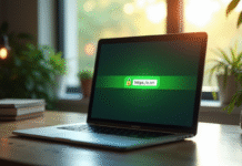 Ordinateur portable avec cadenas HTTPS vert en ligne