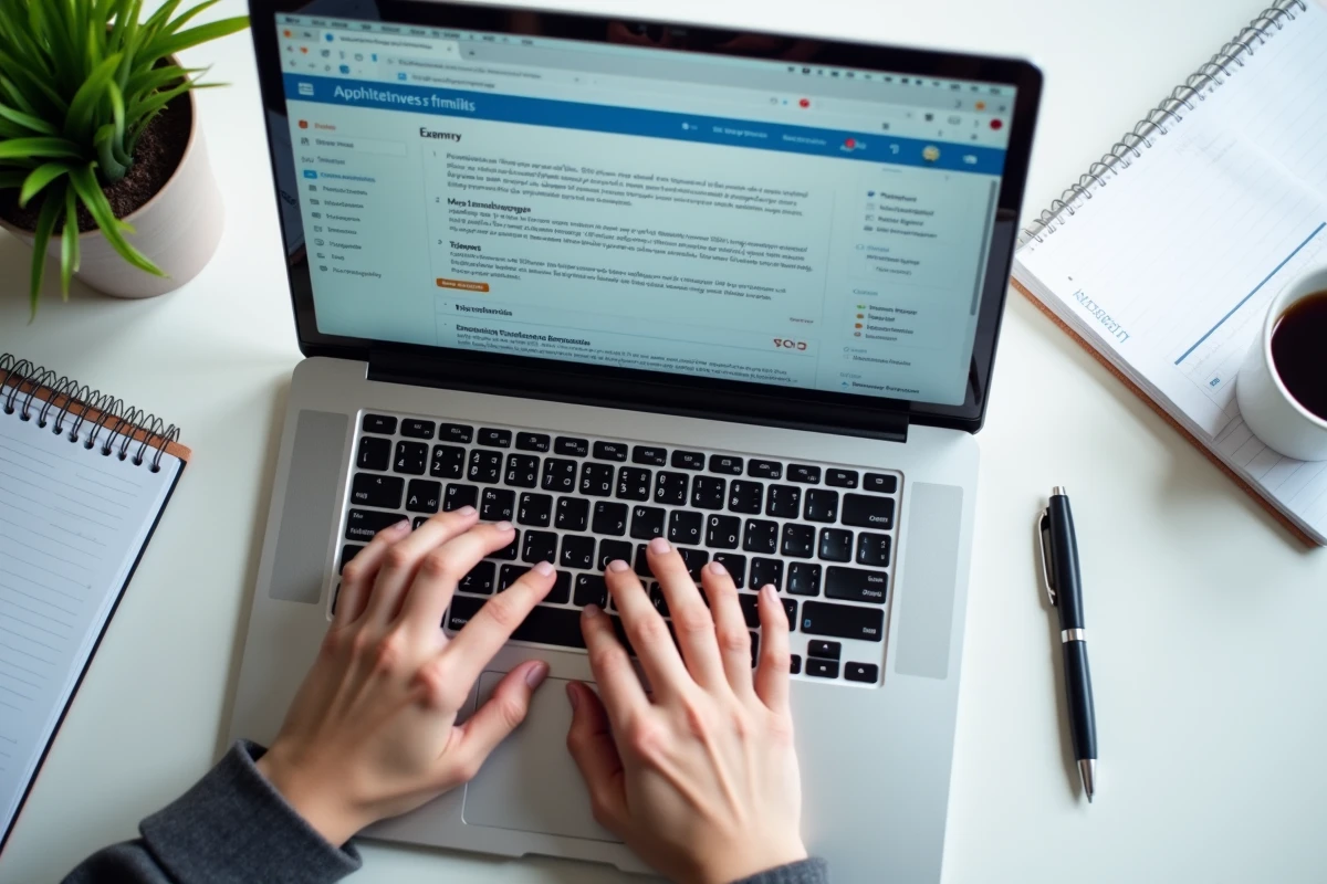 Gros plan sur un écran de webmail universitaire organisé en dossiers catégorisés sur le bureau d'un étudiant de l'Université de Nantes
